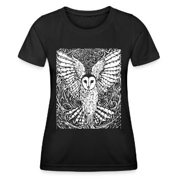 chouette - T-shirt sport Femme - noir - Devant - AI Model Female 172 light (172cm)