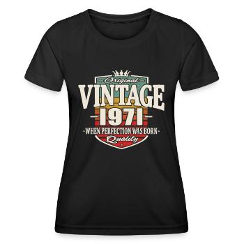 Vintage 1971 - Women's Functional T-Shirt - black - Front - AI Model Female 172 light (172cm)