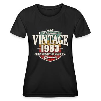 Vintage 1983 - Women's Functional T-Shirt - black - Front - AI Model Female 172 light (172cm)