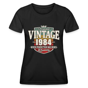 Vintage 1984 - Women's Functional T-Shirt - black - Front - AI Model Female 172 light (172cm)