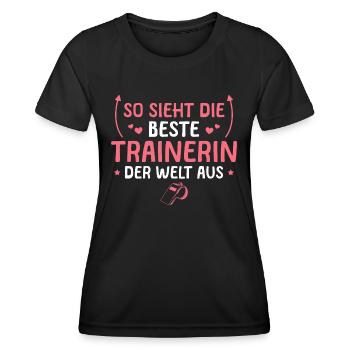 Handballtrainerin Beste Trainerin - Frauen Funktions-T-Shirt - Schwarz - Vorne - AI Model Female 172 light (172cm)