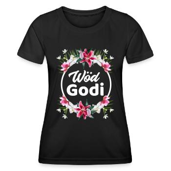 Tolle Godi Wöd Godi Patentante Österreich Sprüche - Frauen Funktions-T-Shirt - Schwarz - Vorne - AI Model Female 172 light (172cm)