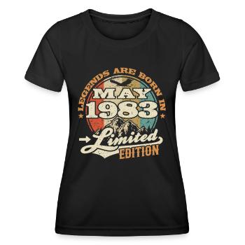 legend born in 1983 - 40 years old - Women's Functional T-Shirt - black - Front - AI Model Female 172 light (172cm)