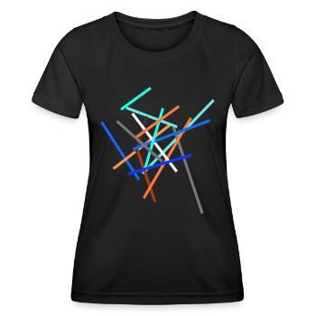 Construction de science-fiction moderne abstraite - T-shirt sport Femme - noir - Devant - AI Model Female 172 light (172cm)