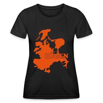 Rügen - Frauen Funktions-T-Shirt - Schwarz - Vorne - AI Model Female 172 light (172cm)