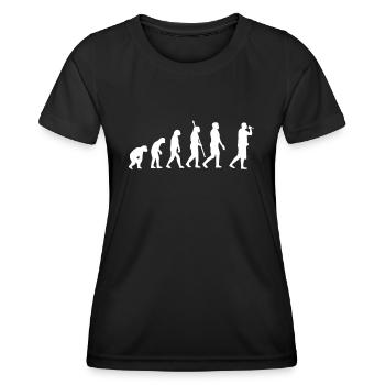 Evolution Rapper Histoire de rap Hip-Hop Rap - T-shirt sport Femme - noir - Devant - AI Model Female 172 light (172cm)