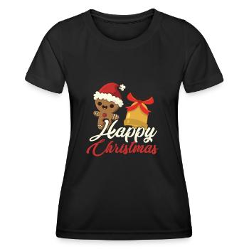 Cloche de noel cloche de noel - T-shirt sport Femme - noir - Devant - AI Model Female 172 light (172cm)