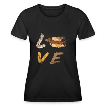 Chien de toit - T-shirt sport Femme - noir - Devant - AI Model Female 172 light (172cm)