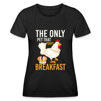 Poulet Poulet Poulet Poulet Dire Un Oeuf - T-shirt sport Femme - noir - Devant - AI Model Female 172 light (172cm)