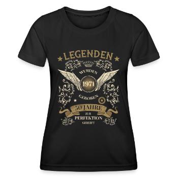 50th birthday 50 years round birthday 1971 - Women's Functional T-Shirt - black - Front - AI Model Female 172 light (172cm)