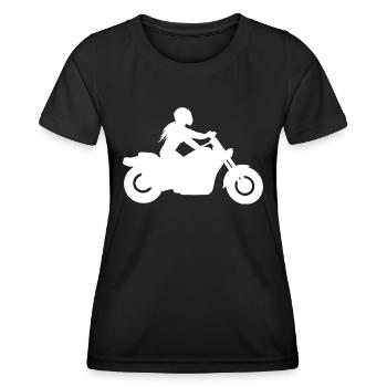 Motorcyclist Chopper Custombike Cruiser Woman - Women's Functional T-Shirt - black - Front - AI Model Female 172 light (172cm)