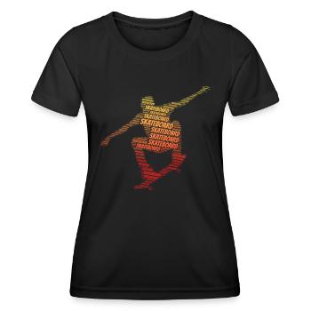 Skateboard Vintage Skater Stunt Skateboarding - Frauen Funktions-T-Shirt - Schwarz - Vorne - AI Model Female 172 light (172cm)