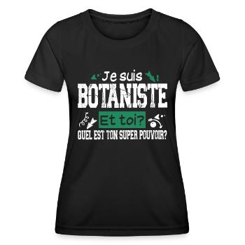 Botaniste Botanique Homme Cadeau Jardinier Jardin - T-shirt sport Femme - noir - Devant - AI Model Female 172 light (172cm)