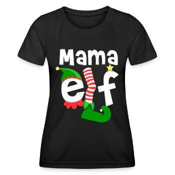 Mama Elf Christmas - Frauen Funktions-T-Shirt - Schwarz - Vorne - AI Model Female 172 light (172cm)