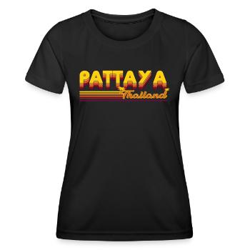 Pattaya - Leben am Meer sommerliches Design - Frauen Funktions-T-Shirt - Schwarz - Vorne - AI Model Female 172 light (172cm)