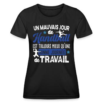 Handball Handballeur Handballeuse Cadeau Sport - T-shirt sport Femme - noir - Devant - AI Model Female 172 light (172cm)