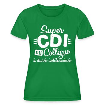 Collègue Durée Indéterminée CDI Cadeau T-shirt Mug - T-shirt sport Femme - vert - Devant - AI Model Female 172 dark (172cm)
