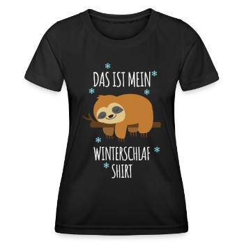 Offizielles Weihnachts Schlafshirt lustig Faultier - Frauen Funktions-T-Shirt - Schwarz - Vorne - AI Model Female 172 light (172cm)