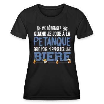 Pétanque Bière Boule Marseille Sud France Cadeau - T-shirt sport Femme - noir - Devant - AI Model Female 172 light (172cm)
