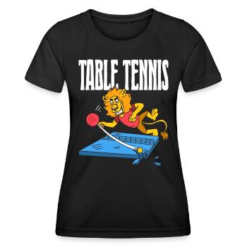 Table Tennis Lion Ping Pong Lion Outfit Table - Women's Functional T-Shirt - black - Front - AI Model Female 172 light (172cm)