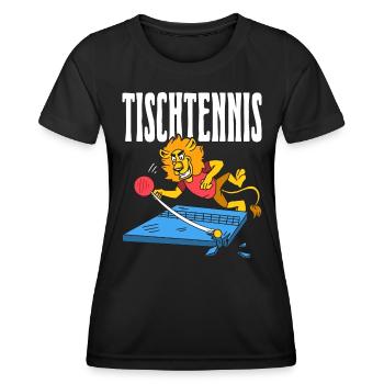 Table Tennis Lion Ping Pong Lion Outfit Table - Women's Functional T-Shirt - black - Front - AI Model Female 172 light (172cm)
