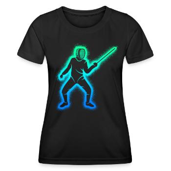 Fechter Fecht Fechtkunst Kinder Herren Fechten - Frauen Funktions-T-Shirt - Schwarz - Vorne - AI Model Female 172 light (172cm)