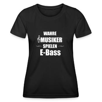 E-Bass Instrument Geschenk - Frauen Funktions-T-Shirt - Schwarz - Vorne - AI Model Female 172 light (172cm)