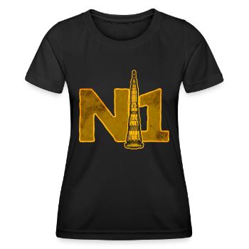 Missile N1 Union soviétique - T-shirt sport Femme - noir - Devant - AI Model Female 172 light (172cm)