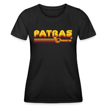 Patras: design rétro méditerranéen - T-shirt sport Femme - noir - Devant - AI Model Female 172 light (172cm)