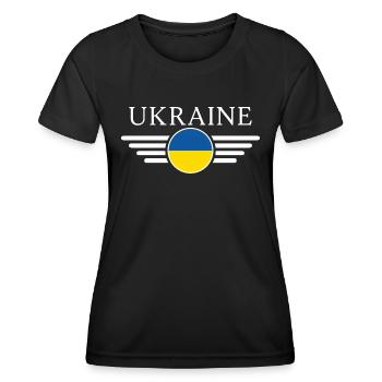 Ukraine T-Shirt: History, Nature, Tradition - Women's Functional T-Shirt - black - Front - AI Model Female 172 light (172cm)