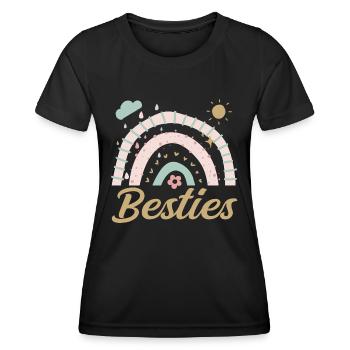 Besties - Frauen Funktions-T-Shirt - Schwarz - Vorne - AI Model Female 172 light (172cm)