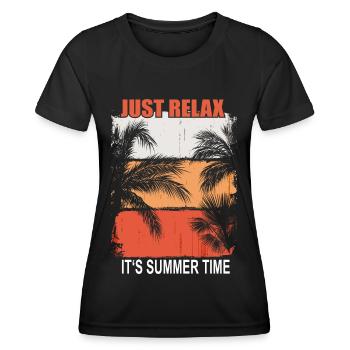 Sommer - Just Relax its Summer time - Women's Functional T-Shirt - black - Front - AI Model Female 172 light (172cm)