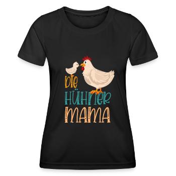 Landwirt Hennen Huhn Hühner Mama - Frauen Funktions-T-Shirt - Schwarz - Vorne - AI Model Female 172 light (172cm)