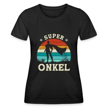 Super Uncle Gift Superhero Father's Day - Women's Functional T-Shirt - black - Front - AI Model Female 172 light (172cm)