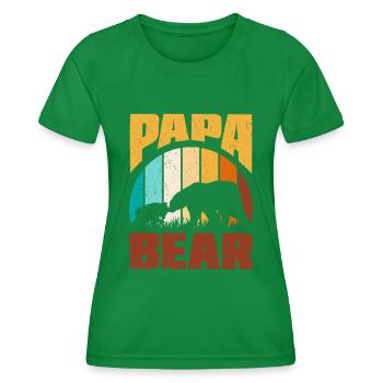 Bear Papa Fils Bébé Fille Fête des Pères - T-shirt sport Femme - vert - Devant - AI Model Female 172 dark (172cm)
