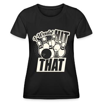 Je frapperais ce drôle de bowling retro bowler - T-shirt sport Femme - noir - Devant - AI Model Female 172 light (172cm)