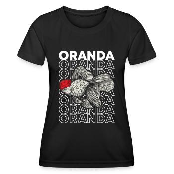 Oranda Goldfish 80's Style Fancy Goldfish Besitzer - Frauen Funktions-T-Shirt - Schwarz - Vorne - AI Model Female 172 light (172cm)