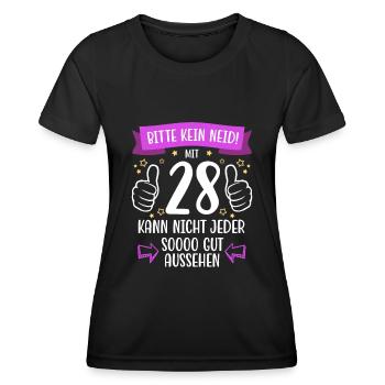 28 Geburtstag Mann Frau Lustig 28 Jahre - Frauen Funktions-T-Shirt - Schwarz - Vorne - AI Model Female 172 light (172cm)