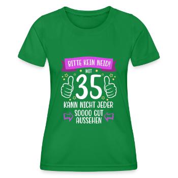 35 Geburtstag Mann Frau Lustig 35 Jahre - Frauen Funktions-T-Shirt - Kelly Green - Vorne - AI Model Female 172 dark (172cm)