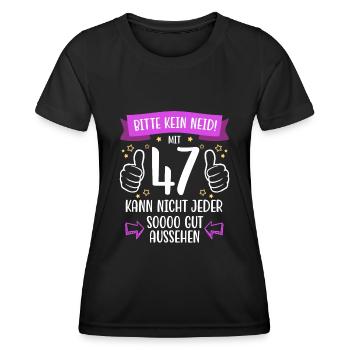 47 Geburtstag Mann Frau Lustig 47 Jahre - Frauen Funktions-T-Shirt - Schwarz - Vorne - AI Model Female 172 light (172cm)