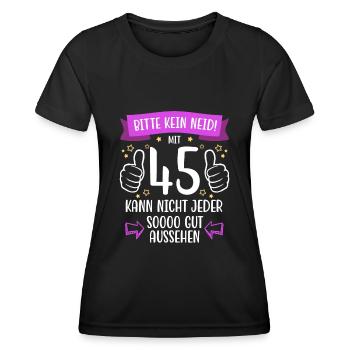 45 Geburtstag Mann Frau Lustig 45 Jahre - Frauen Funktions-T-Shirt - Schwarz - Vorne - AI Model Female 172 light (172cm)
