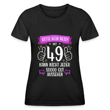 49 Geburtstag Mann Frau Lustig 49 Jahre - Frauen Funktions-T-Shirt - Schwarz - Vorne - AI Model Female 172 light (172cm)