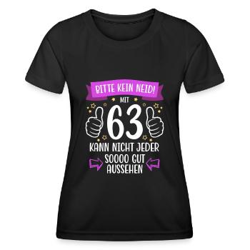 63 Geburtstag Mann Frau Lustig 63 Jahre - Frauen Funktions-T-Shirt - Schwarz - Vorne - AI Model Female 172 light (172cm)