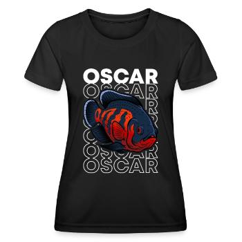 Oscar Fish 80's Style Monster Fischhüter - Frauen Funktions-T-Shirt - Schwarz - Vorne - AI Model Female 172 light (172cm)