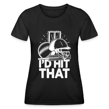 Ich würde diese lustigen Cricket-Cricketspieler treffen - Frauen Funktions-T-Shirt - Schwarz - Vorne - AI Model Female 172 light (172cm)