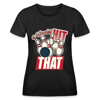 Je frapperais ce drôle de bowling retro bowler - T-shirt sport Femme - noir - Devant - AI Model Female 172 light (172cm)