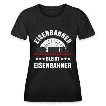 Eisenbahn Lokomotive Modeleisenbahn - Frauen Funktions-T-Shirt - Schwarz - Vorne - AI Model Female 172 light (172cm)