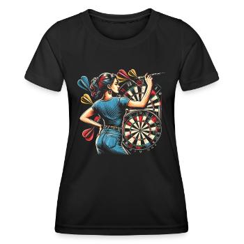 Dart jouant dames - cadeau Cool - T-shirt sport Femme - noir - Devant - AI Model Female 172 light (172cm)