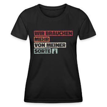 Selbstbewusst Selbstironie Spruch Statement Witz - Frauen Funktions-T-Shirt - Schwarz - Vorne - AI Model Female 172 light (172cm)