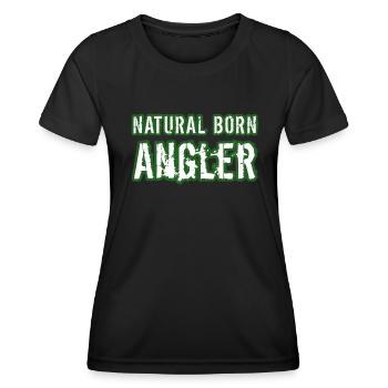 Anglershirt Natural Born - Frauen Funktions-T-Shirt - Schwarz - Vorne - AI Model Female 172 light (172cm)